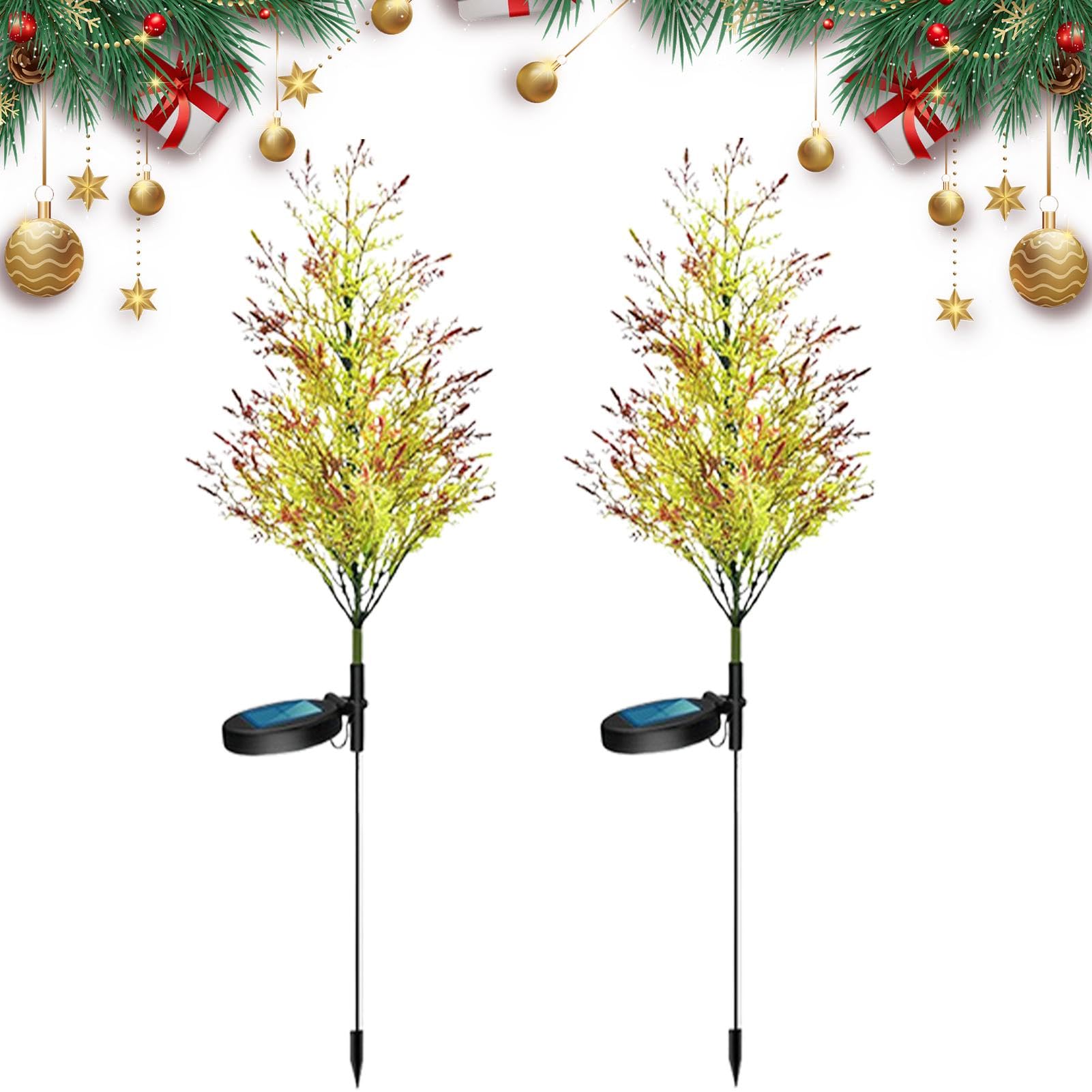 Sapin de Noël solaire balise lumineuse LED extérieur étanche jardin