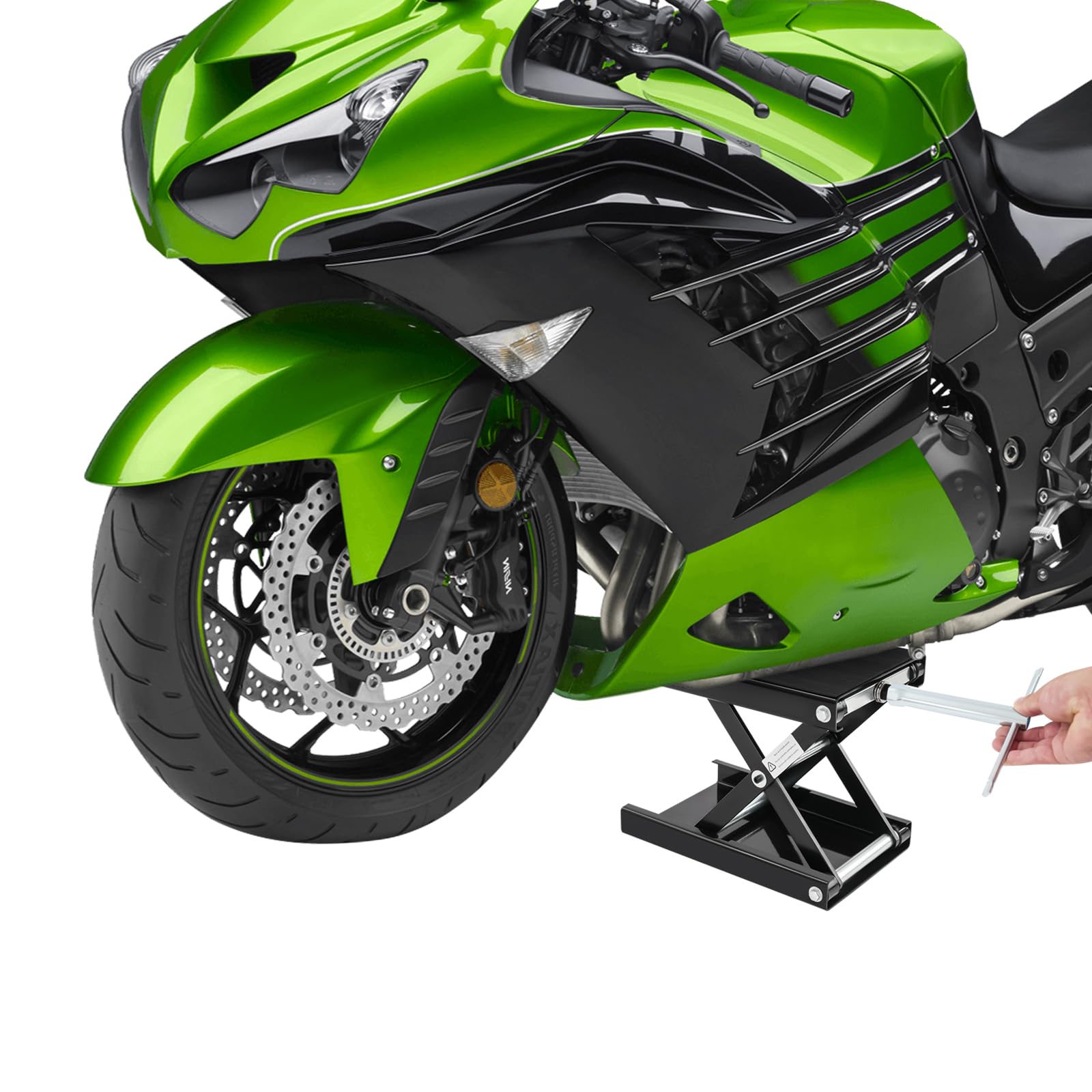 Elevador de moto de 500 kg, altura regulable, con revestimiento de goma