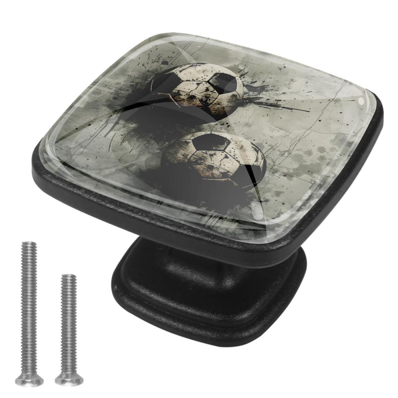 Vapokf Two Dirty Grunge Footballs Drawer Knob Pull Cabinet Drawer Pulls Cupboard Knobs With Screws For Home Office Cabinet 4 Pack