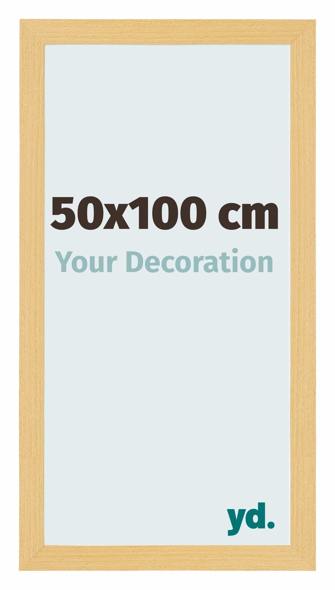 Your Decoration - Picture Frame 50x100 cm - Beech Design - Decorative Wall Frame in MDF with Antireflection - Frame 50x100 - Mura