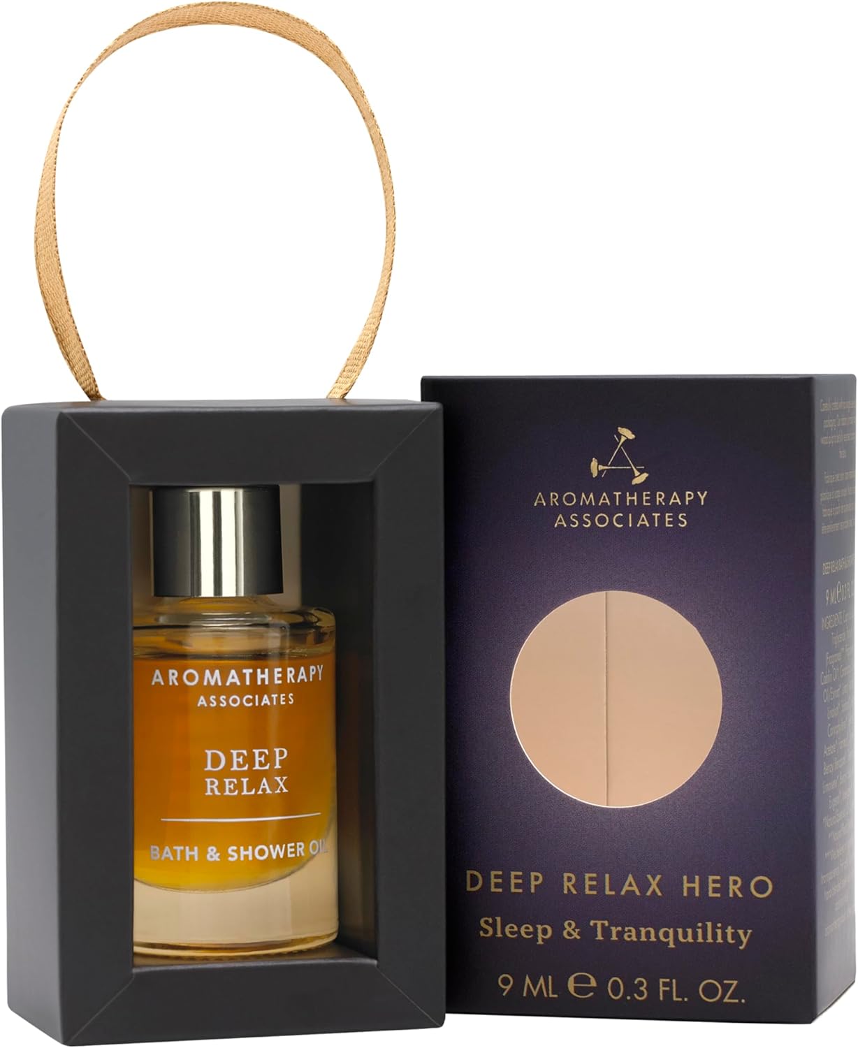 Aromatherapy Associates Deep Relax Bath & Shower Oil 9ml | Sleep & Tranquillity Blend with Vetiver, Camomile & Sandalwood | Vegan, Cruelty-Free Luxury Aromatherapy Gift Set