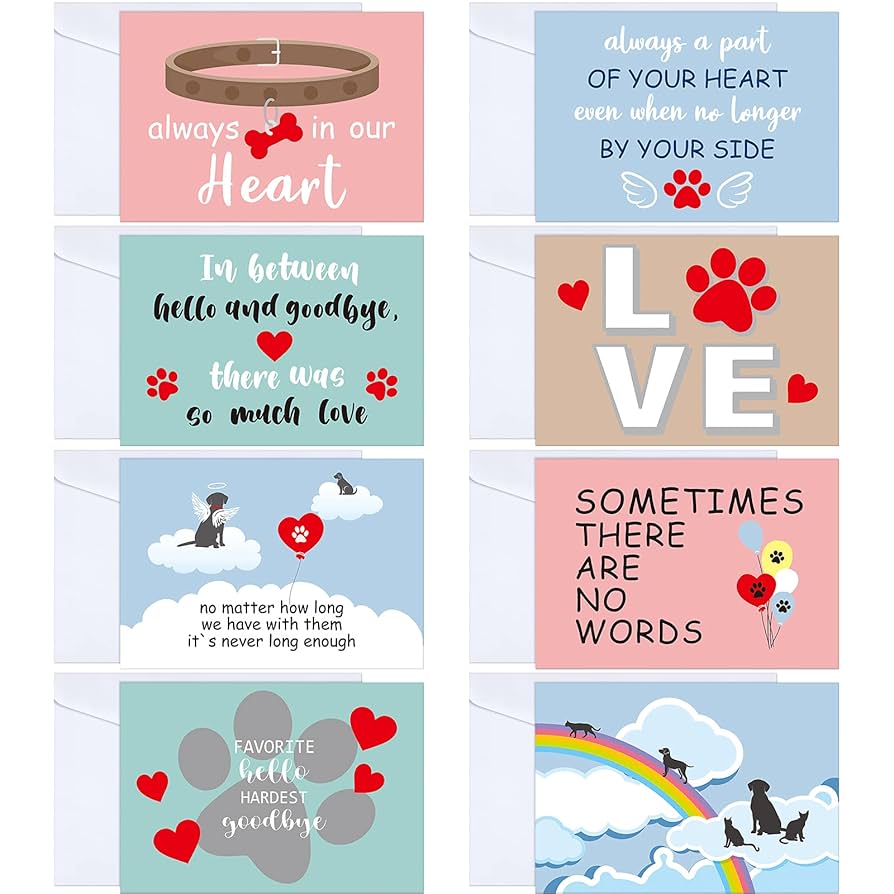 Amazon.com: Fainne 16 Sets Pet Sympathy Cards Dog Condolences Cards Pet Bereavement Card and Envelopes Loss of Pet Dog Sympathy Cards with Inside Messages for Pet Lovers Greeting Cards (Chromatic Style) : amazon-com-fainne-16-sets-pet-sympathy-cards-dog-condolences-cards-pet-bereavement-card-and-envelopes-loss-of-pet-dog-sympathy-cards-with-inside-messages-for-pet-lovers-greeting-cards-chromatic-style