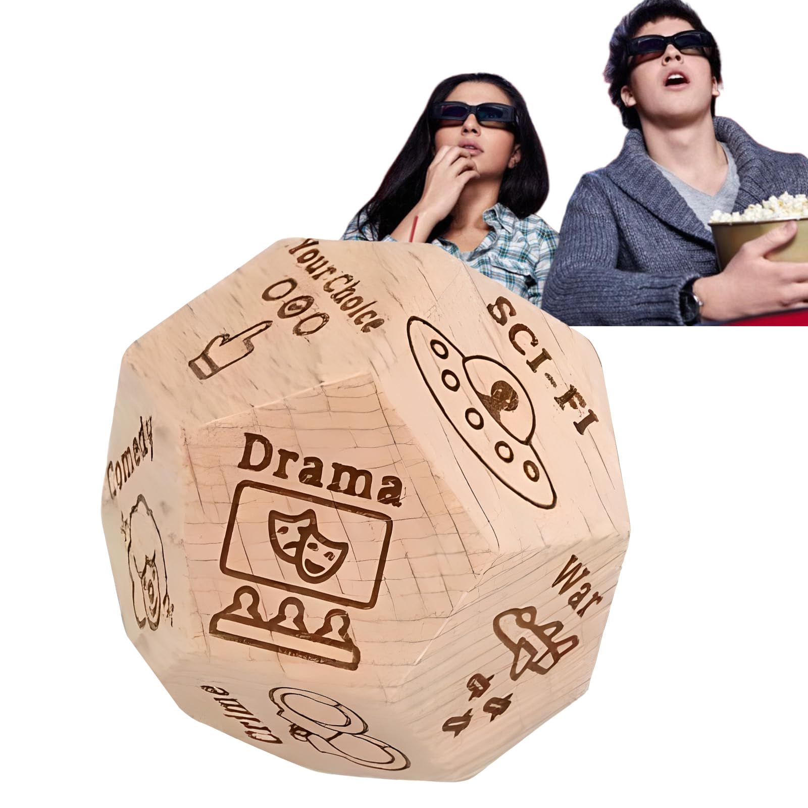 Roll The Dice Food Choice,Food Dice Decider,Valentines Day Gifts,Anniversary Date Night Gifts for Couples (12 Muvie Style)