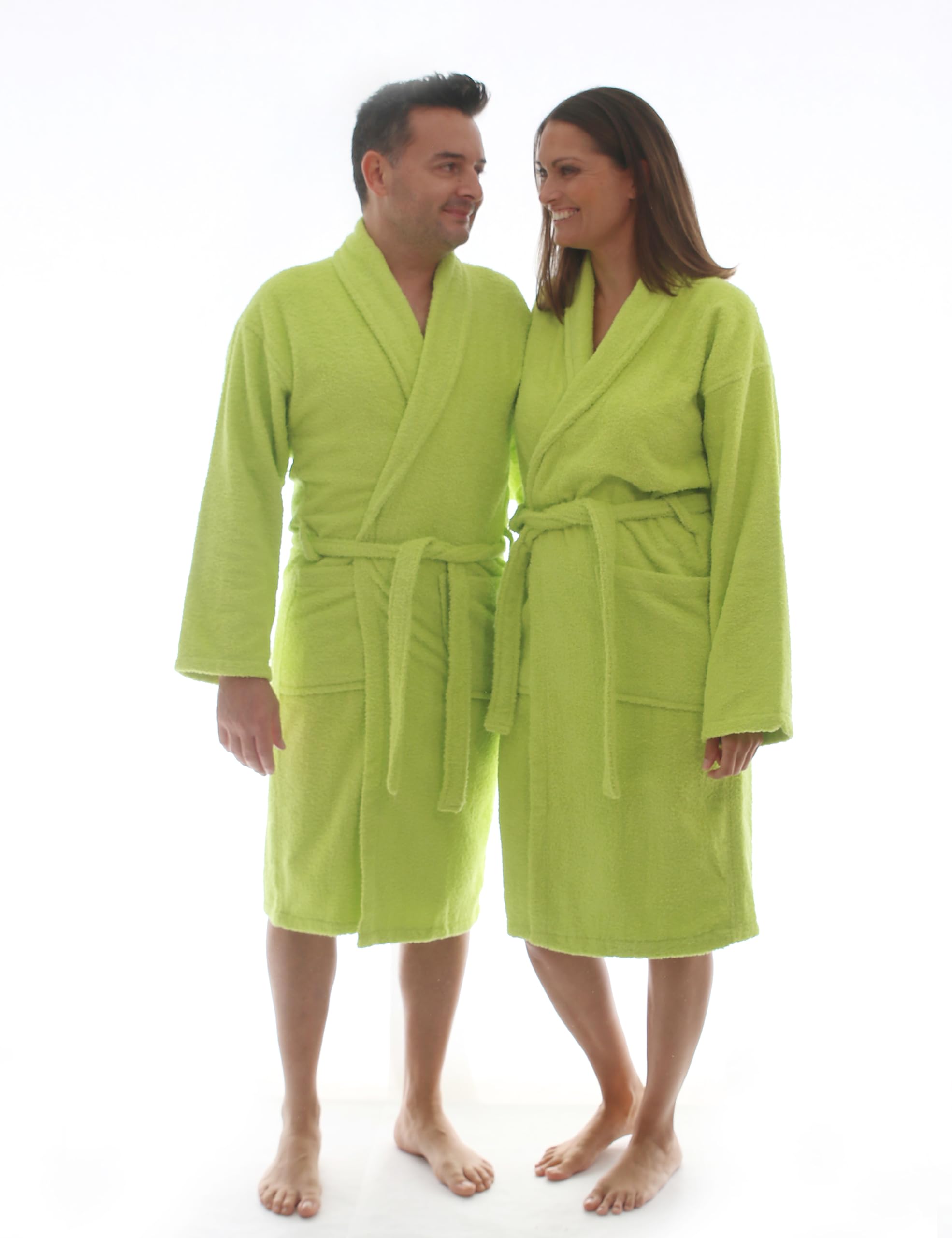 LEBENGOOD - Accappatoio unisex da donna e uomo, 100% cotone spugna americana 400 g, con cintura, tasche