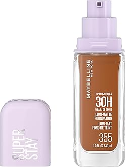 Maybelline Super Stay Lumi-Matte Foundation, Lightweight and Buildable Full Coverage Foundation Makeup For Up To 30HR Wear, 355, 1 Count