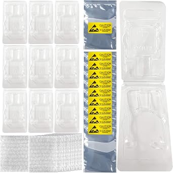 CPU Case Tray for AMD, Clamshell Plastic Protective Box Holder for 938 939 940 AM4 AM3 AM2 FM1 FM2 APU FX, Thicken Plastic Shell, with 10pcs Antistatic Bag + Label + Bubble Wrap, 10 Pcs