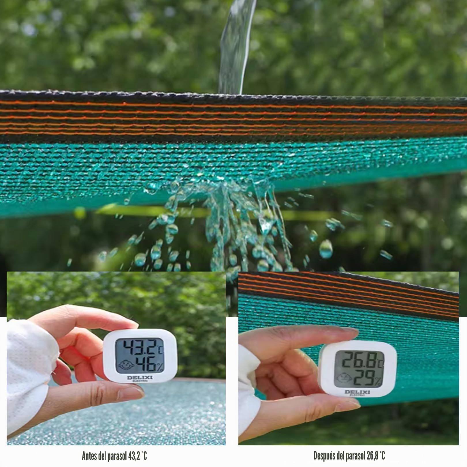 Red de Sombra Exterior HDPE Protección UV 5x6m Verde Toldo Vela de Protección Solar Malla Sombra - Malla bloqueadora de luz y Aislante del Calor para Invernadero/Jardín/Patio Césped