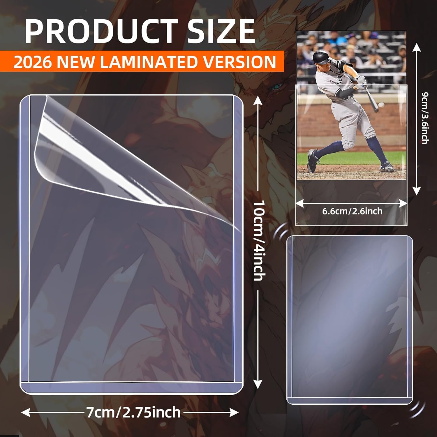 Double-Film 400ct Card Protectors - 200 Top Loads 200 Penny Sleeves, 3" x 4" 35PT Hard Plastic Premium Card Holder for Trading Sports Baseball Football Game Cards