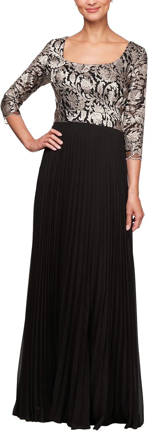Alex Evenings Womens Long A-line Sweetheart Neck Dress - Discontinued