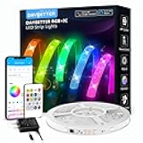 100ft Smart IC WiFi LED Strip Lights, Work with Alexa and Google Assistant, BGRIC LED Lights App Control Segmented DIY Multiple Colors, Color Changing Music Sync for Bedroom Decor (1 Roll)
