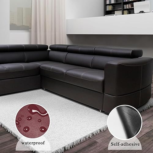 Miniatura 109 de Cinta de reparación de cuero, parche de reparación de cuero autoadhesivo para sofá, muebles, sofás, asientos de automóvil, kit avanzado de Café