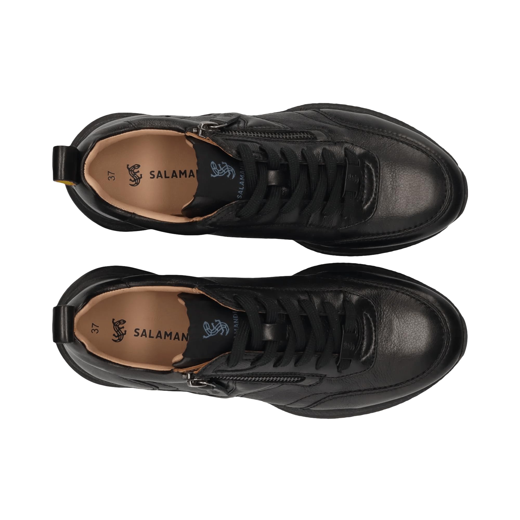 Salamander Damskie sneakersy ze skóry, czarne