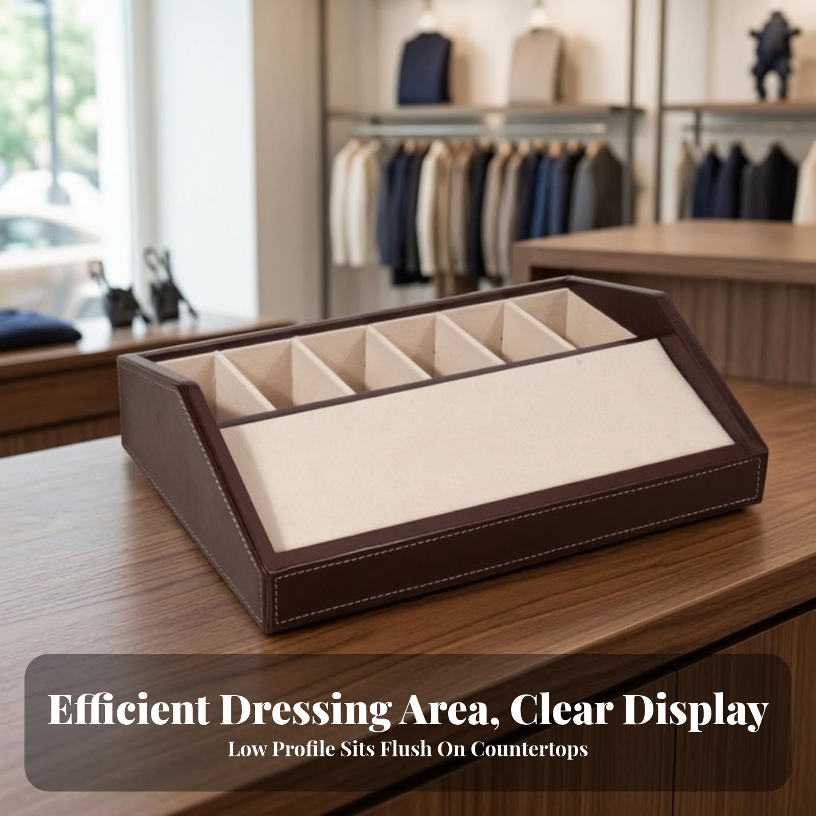 Schräg Gürtel-Präsentationsbox | Gürtelorganizer, Box mit Fächern, für Verkaufstresen, Showroom, Ladenbau, Einzelhändler, Gürtelsammler,