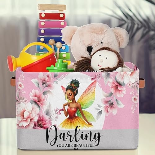 Vista 66 de Cestas de almacenamiento con asas, cubo de almacenamiento rectangular de tela rectangular plegable de juguetes para armario, estantes, lavandería, C