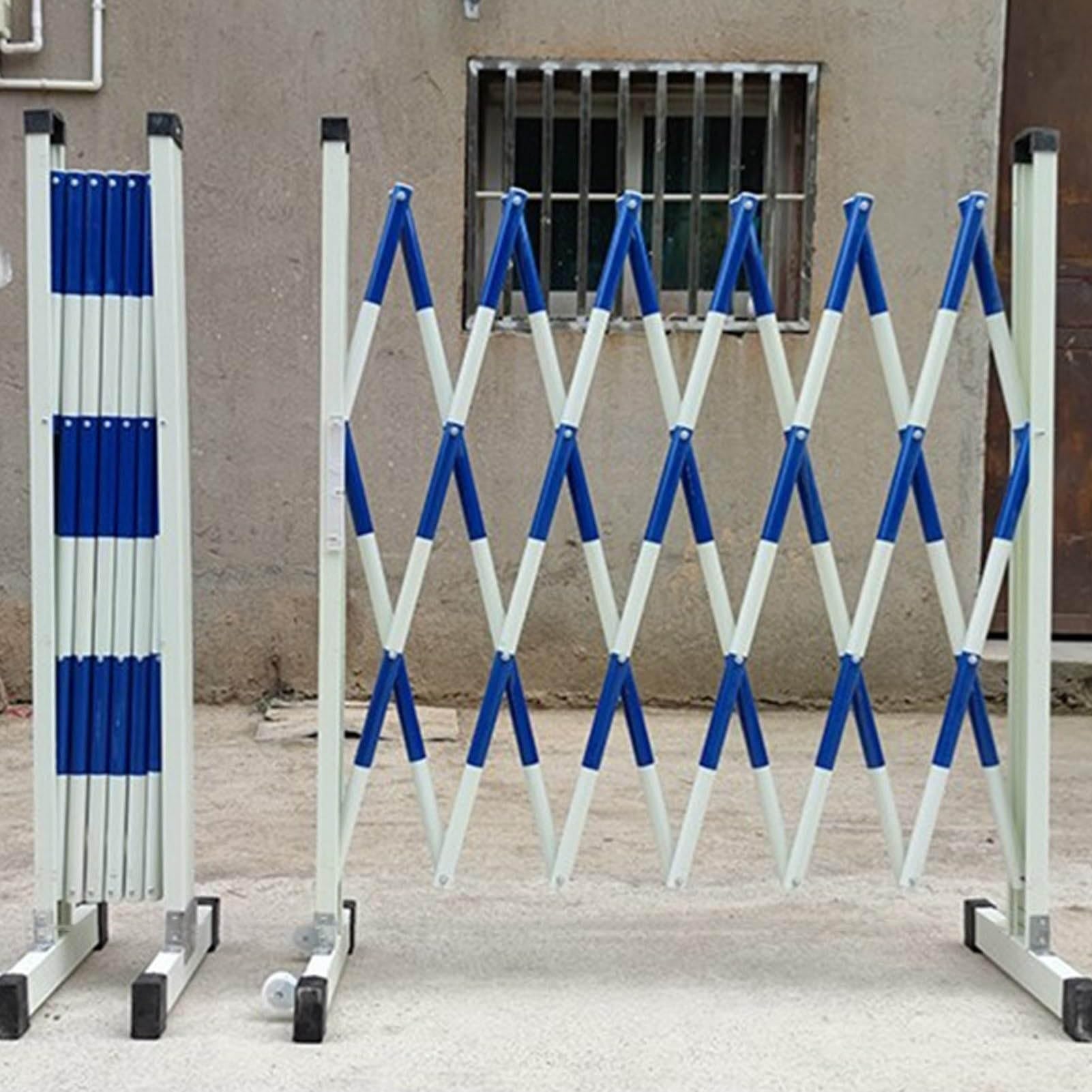 Genérico Valla de tráfico retráctil Ajustable - Barrera de Seguridad móvil Extensible, Valla metálica Exterior de 400 cm para soluciones de Seguridad Industrial.