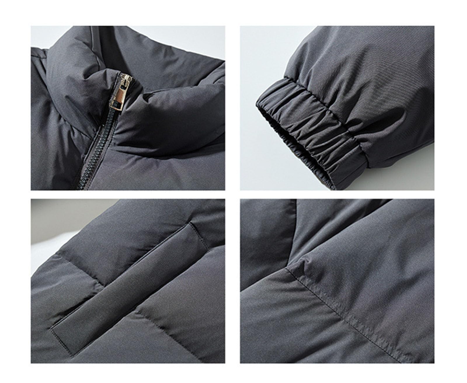 Doudoune légère d'hiver en Duvet pour Hommes Veste Doudoune isolée Manteau Bouffante pour Neige Ski randonnée Voyage,Dark Gray,XXL