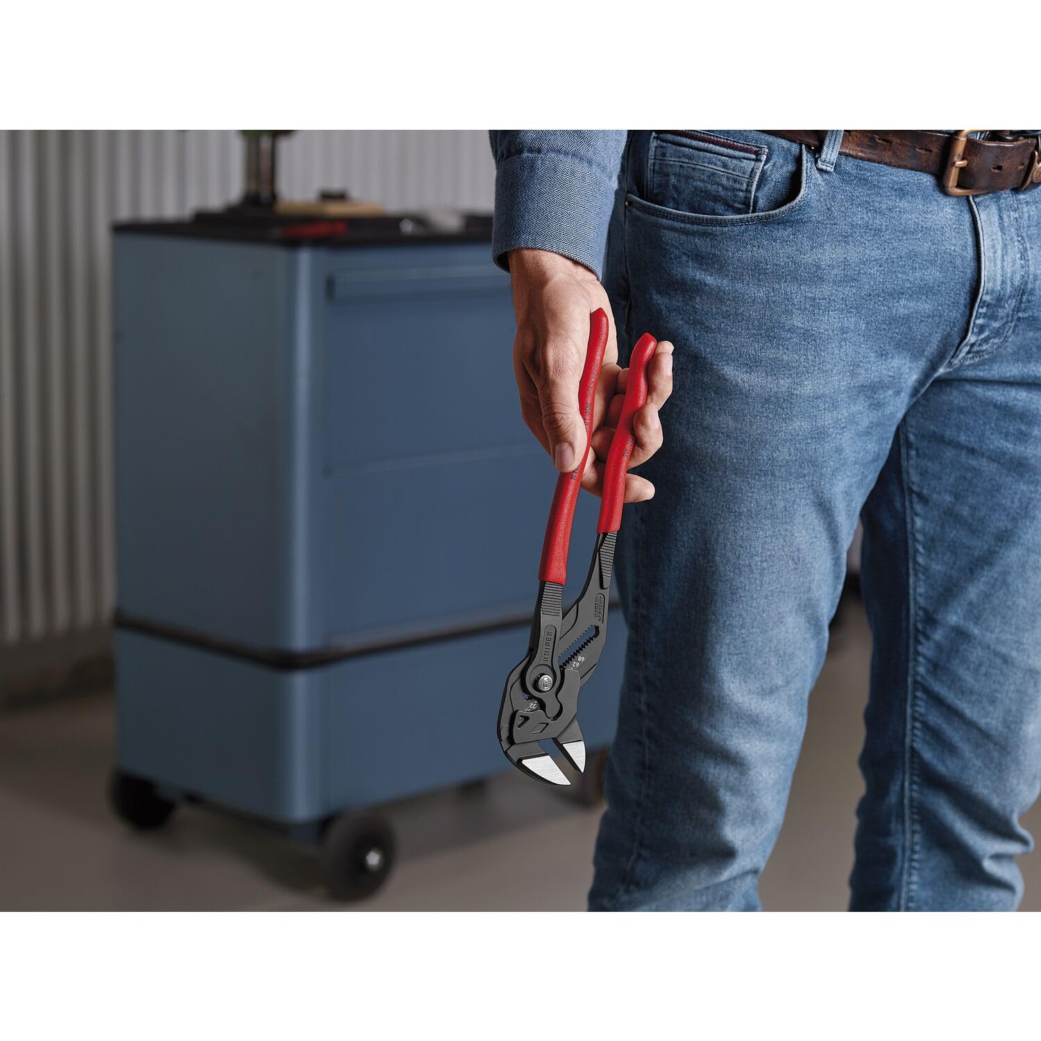 Knipex Pince-clé pince et clé à la fois chromée gainées en plastique 180 mm, 86 03 180