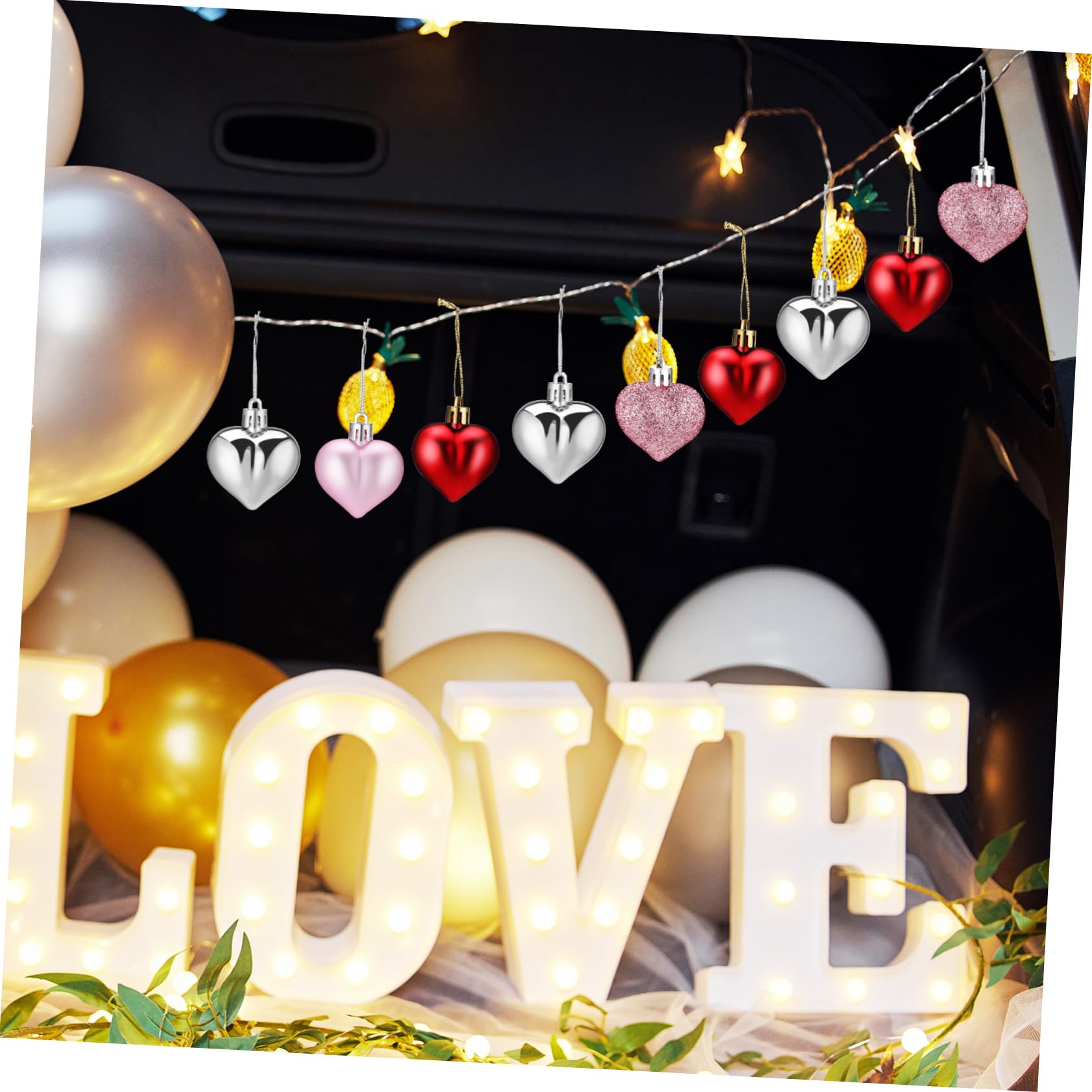 Cabilock 3 Juegos Colgante Bola Corazón Decoración De San Valentín Decoración San Valentín del Corazón del Día De San Valentín Ornamento del El Plastico 48 Uds * 3