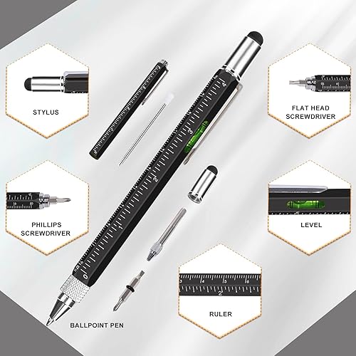 Miniatura 2 de Bolígrafos de regalo para hombres, geniales gadgets 6 en 1, bolígrafo multiherramienta, rellenos de calcetines para hombres y mujeres, útiles regalo