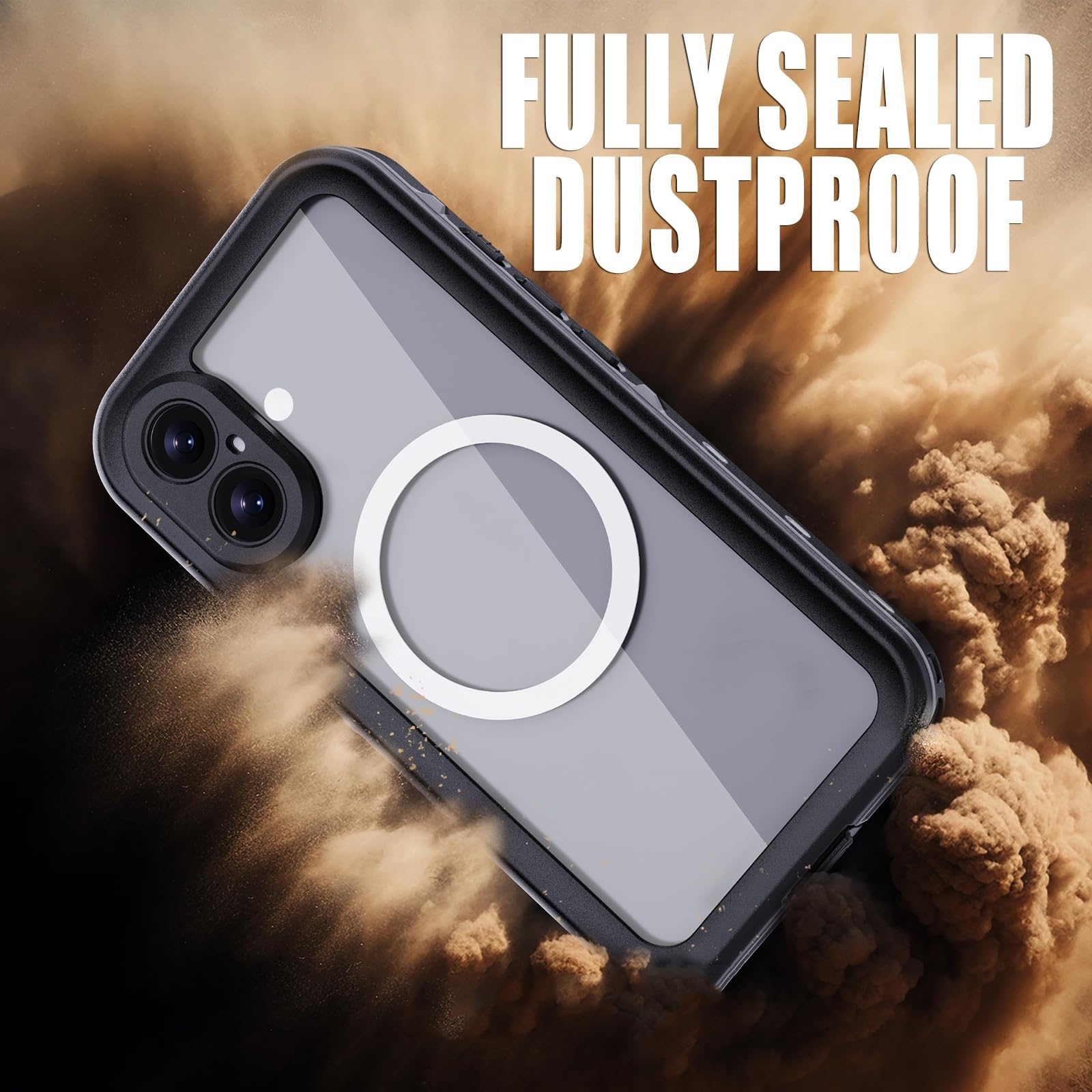 Funda for iPhone 16ProMax/ 16Plus/ 16Pro/ 16, Carcasa Protectora Magnética Resistente Al Agua Y Antiamarilleo, Transparente(16ProMax)