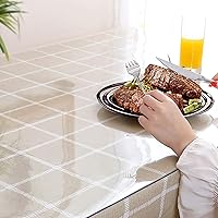 Vista 3 de Mantel de plástico transparente de PVC para mesa de comedor, escritorio, protector para mesa de estudiante, protector de escritorio, mantel