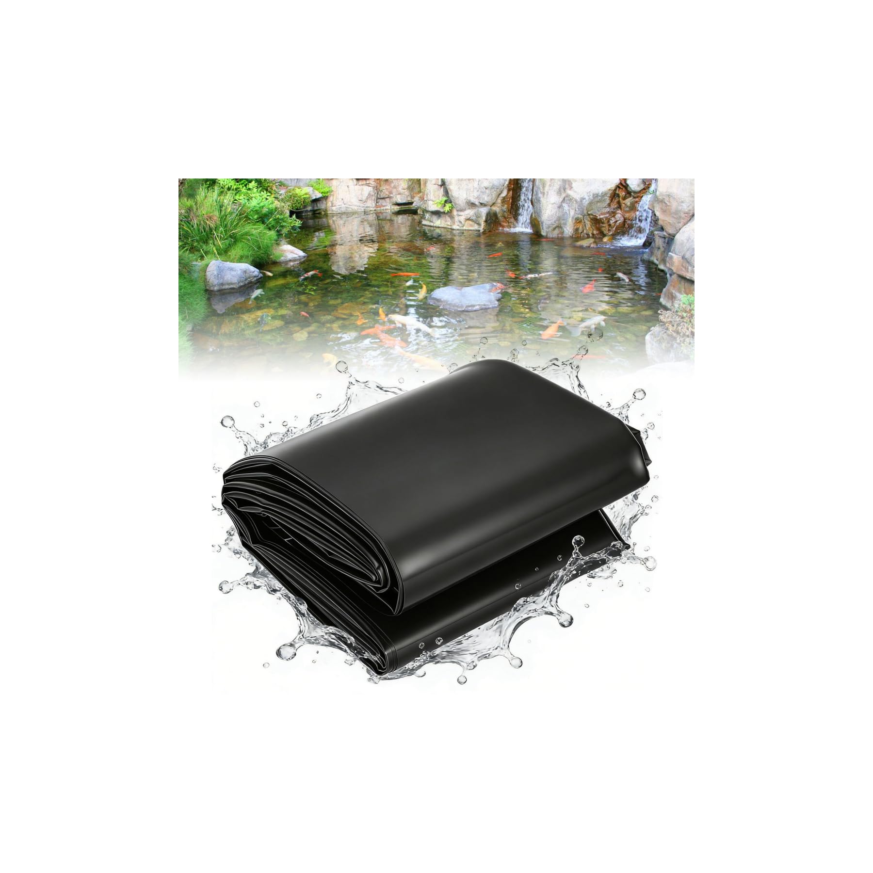 Teichfolie 4x6m, Schwarz 0,5mm HDPE, Großformatige Teichfolien für industrielle und Private Nutzung, ideal für Teiche, Becken und Landschaftsbau