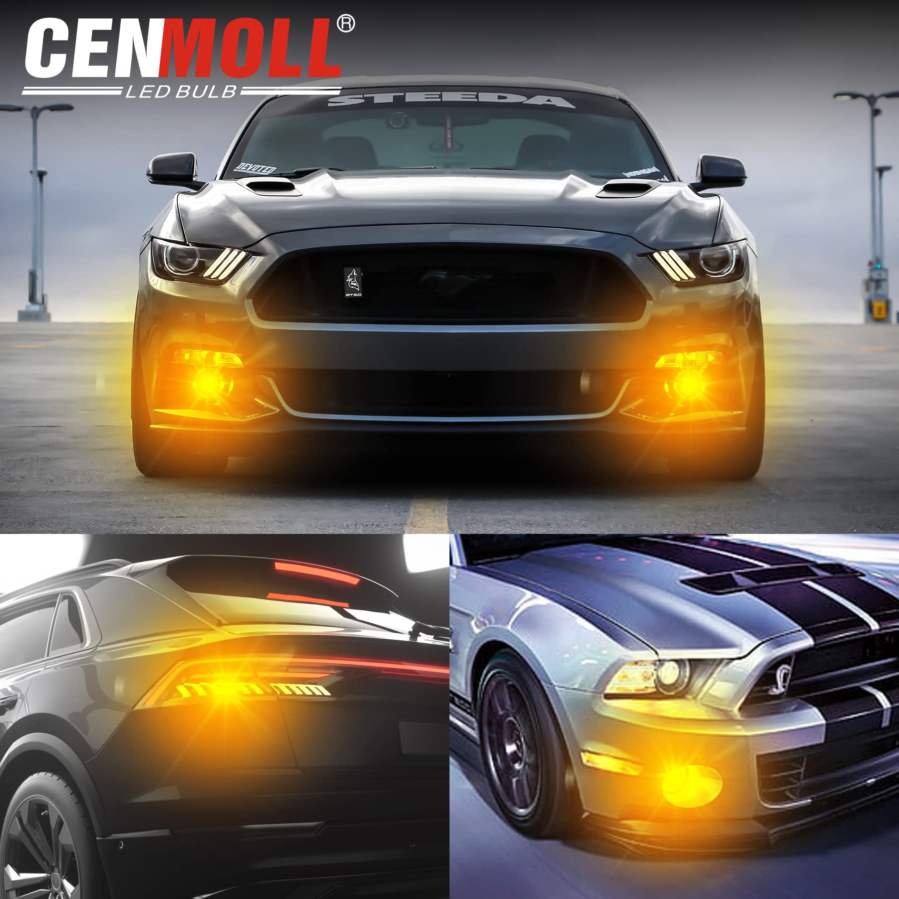 BAU15S 581 PY21W Lampadine LED Giallo Ambra, 382 P21W bau15s Lampadina per Auto 4000LM 500% Luminosità Canbus Senza Errori per Indicatori di Direzione Anteriori o Posteriori, Confezione da 2