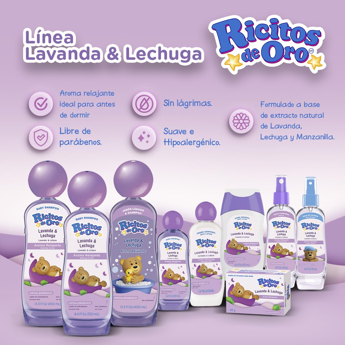 Ricitos de Oro Mini Lavender Goldocks Kit, Colour, 4 Count, Pack of/Pack of, Ad-white-0282