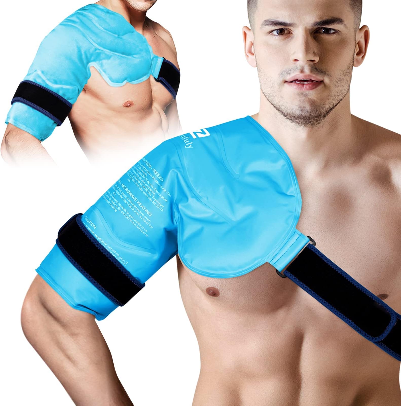 Reusable Ice Pack for Rotator Cuff Injuries - Shoulder Cold Therapy Wrap for Sports Injuries, Hot and Cold Brace for Left or Right Shoulder