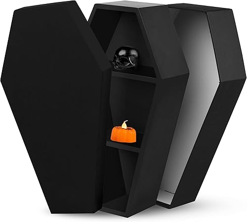 Miniatura 8 de MANNY'S MYSTERIOUS ODDITIES Estante y caja de regalo de ataúd con juego de accesorios espeluznantes, pequeña y bonita caja gótica de Halloween de 14