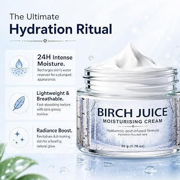 Birch Juice Moisturizing Cream, 48-Hour Deep Hydrating Face Moisturizer