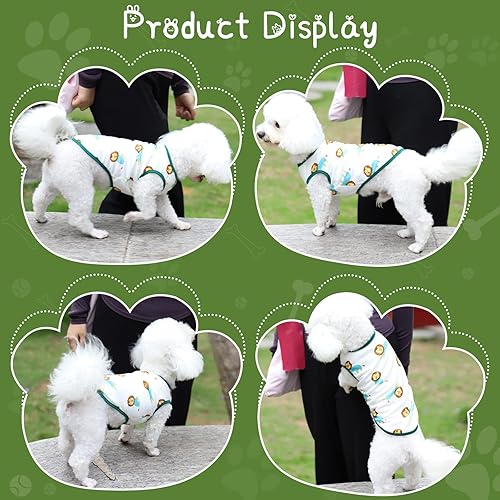 Miniatura 5 de Gyuzh Camisas para cachorros para perros pequeños, camisas de verano para perros, león, dinosaurio, jirafa, patrón de animal, camisas para perros y