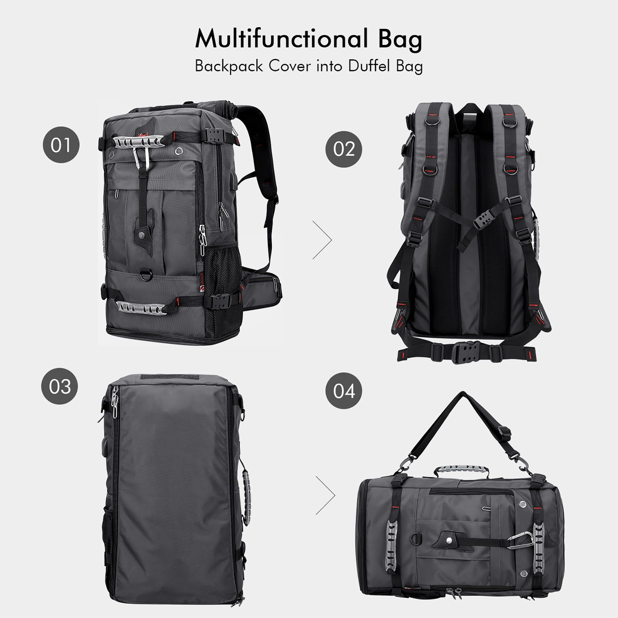 Sac à Dos Voyage WITZMAN Pour Ordinateur 17 Pouces - Gris Argenté - Neuf étiqueté