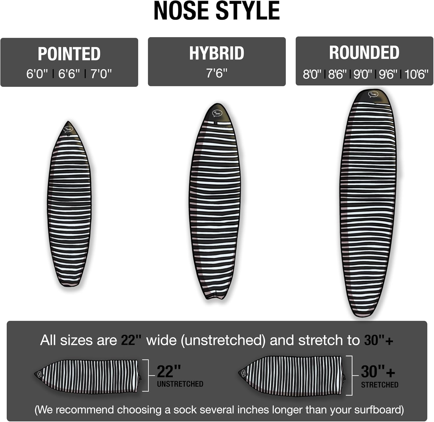 Ho Stevie! Surfboard Sock Cover - Thicker and More Protective Bag For Your Surf Board [Choose Size and Color]