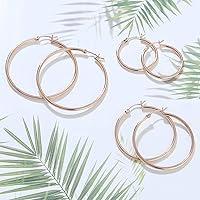 Vista 5 de Gacimy - Arracadas de oro para mujer chapados en oro real de 14 quilates con poste de plata de ley 925