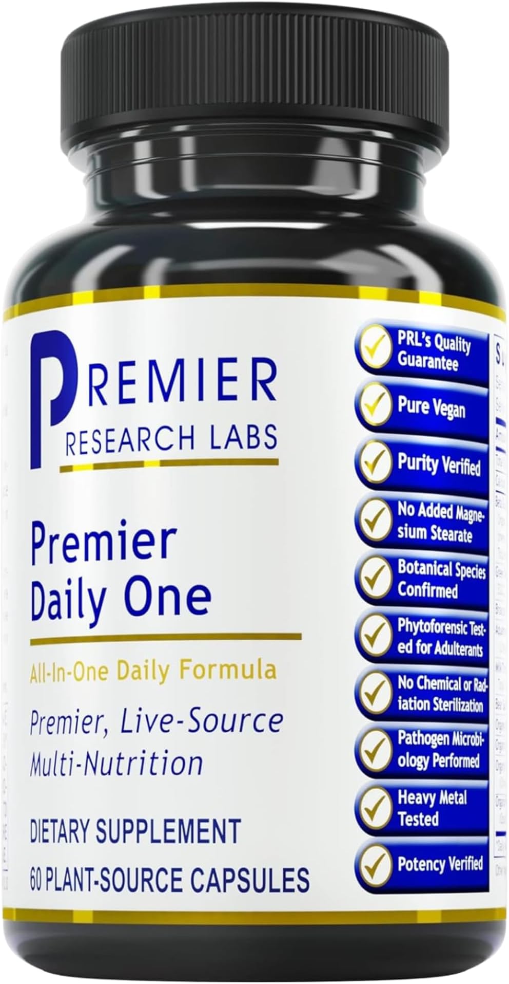 Premier Research Labs Daily One, 60 Capsules, Vegan Product - All-in-One Daily Formula for , Live-Source Daily Multi-Nutrition for The Whole Family