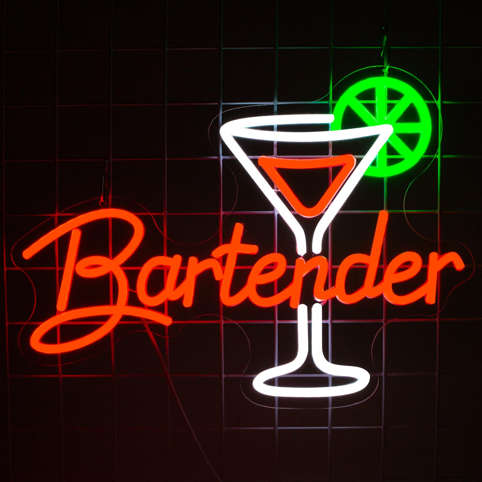 Bartender Neon Sign, Dimmables Neon Lights For Wall Decor, Led Light Up Signs for Home Bar Resturant Bedroom Man Cave Club Pub Bistro Party Decoration Gifts
