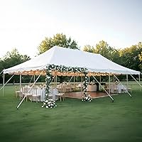 Vista 4 de Quictent 20x40 Tienda de campaña ignífuga para fiestas de poste de PVC resistente Vinly Pole Tienda de campaña de fiesta de boda con bolsas