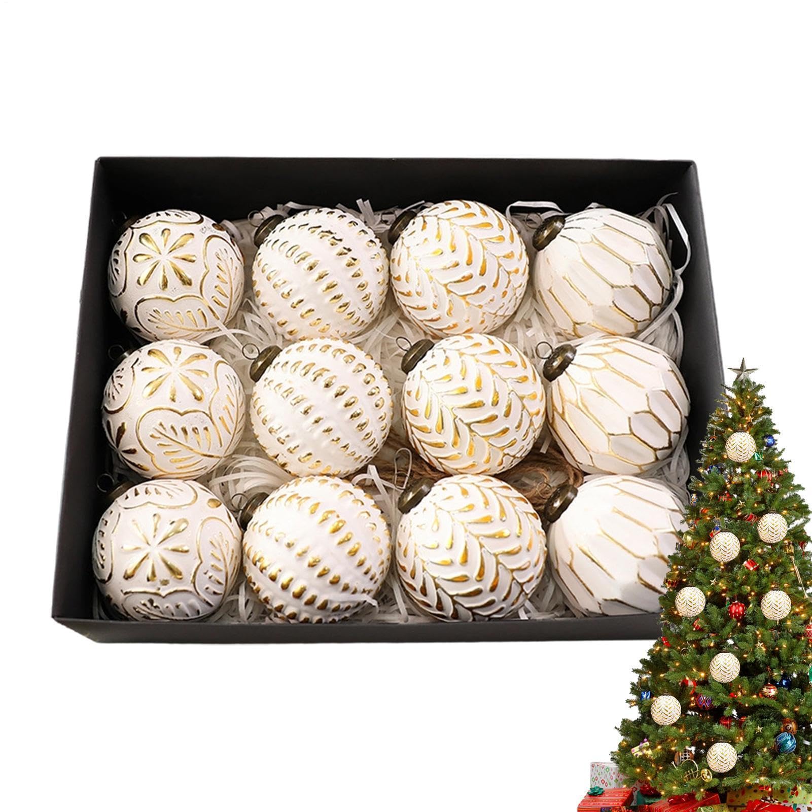 de bolas de Navidad, 12 piezas, colgante vintage para colgar en