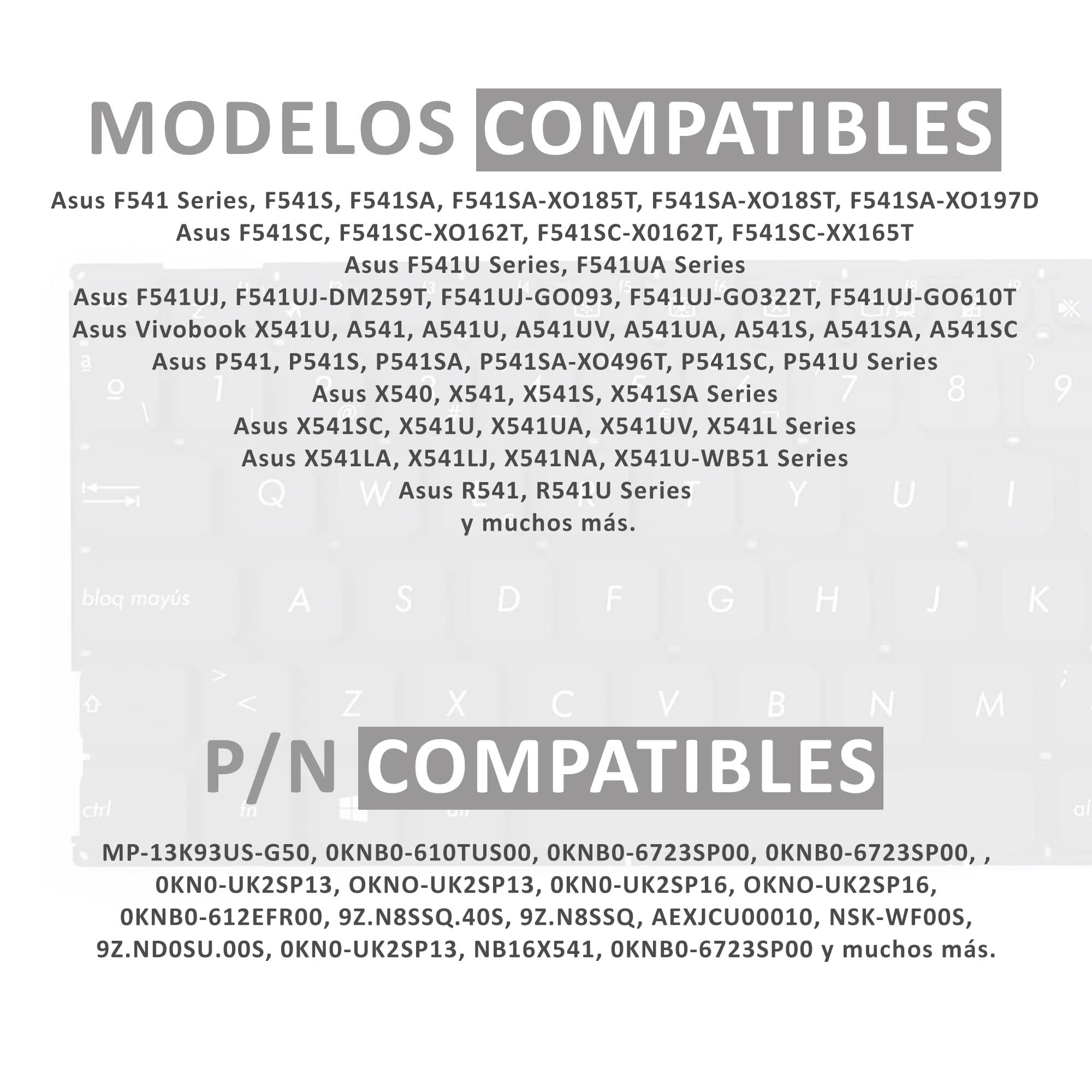 Teclado Compatible con ASUS F541 F541U Series
