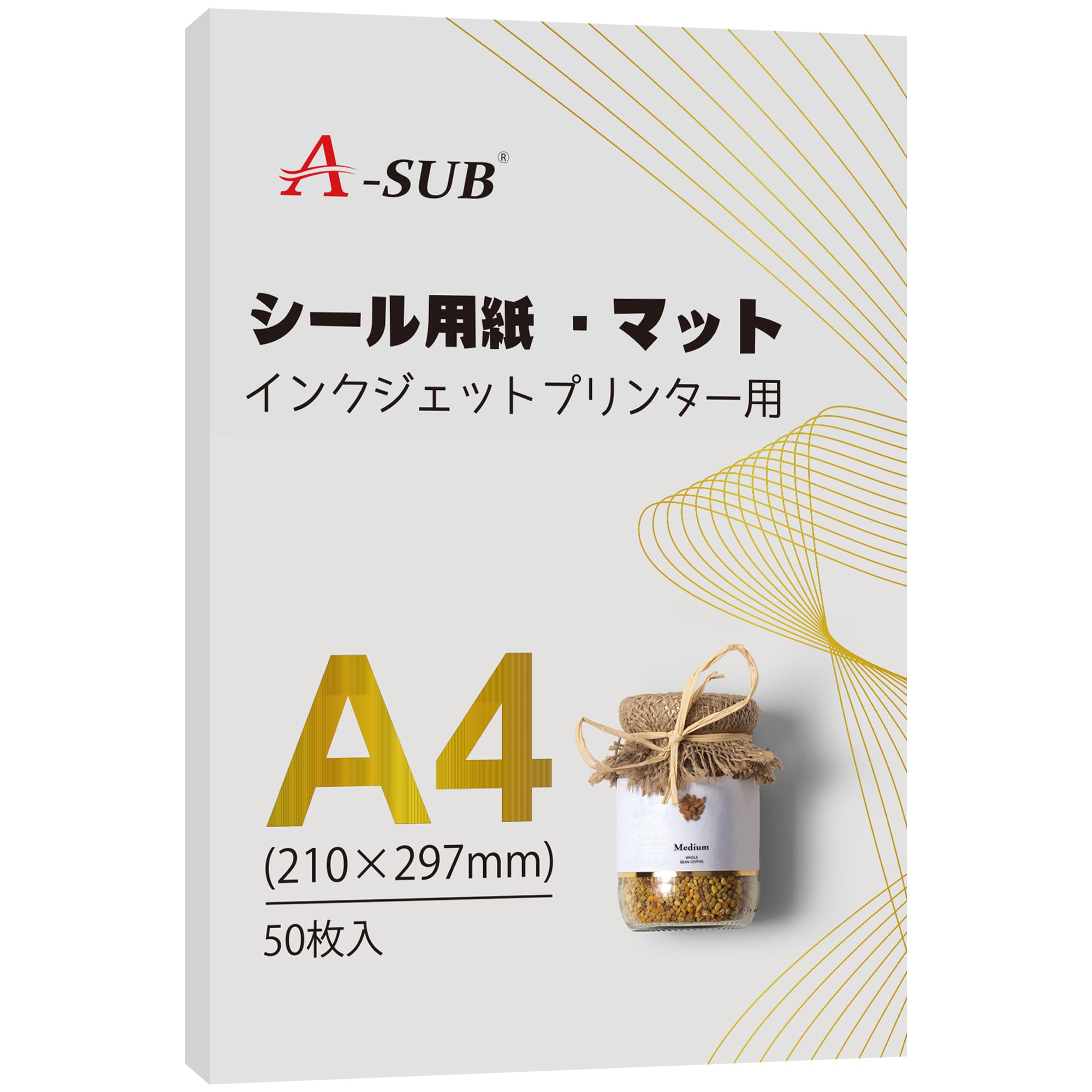 Amazon | A-SUB 普通紙シール ラベルシール A4 マット紙 手作り