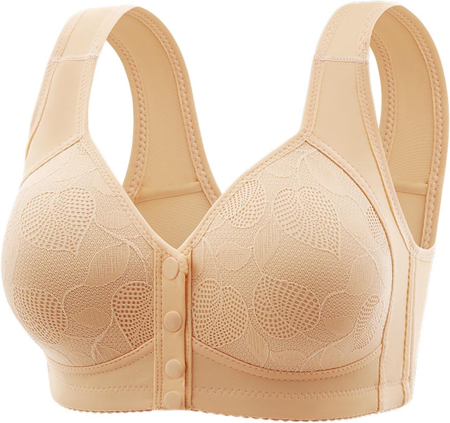 Women's Middle-Aged and Elderly Lingerie, Women's Large Size Strapless Bra, Front Buckle Thin Tank Top Bra