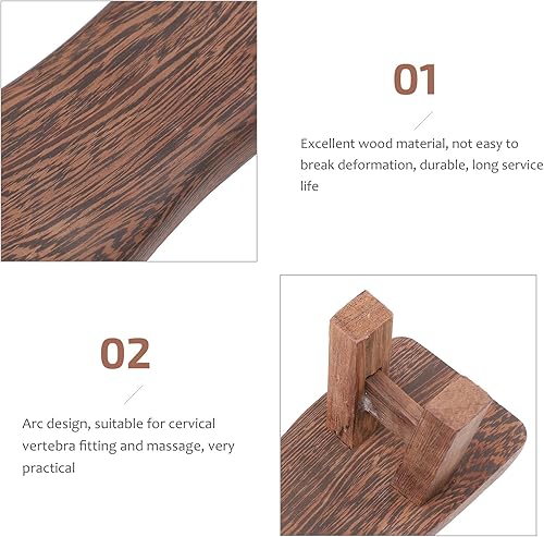 Miniatura 7 de STOBAZA 1 unids ala de pollo de madera de Pillo cervical Pillo arco espalda Bolster de madera Pillo de espalda Pillo ortopédico Pillo ala de pollo