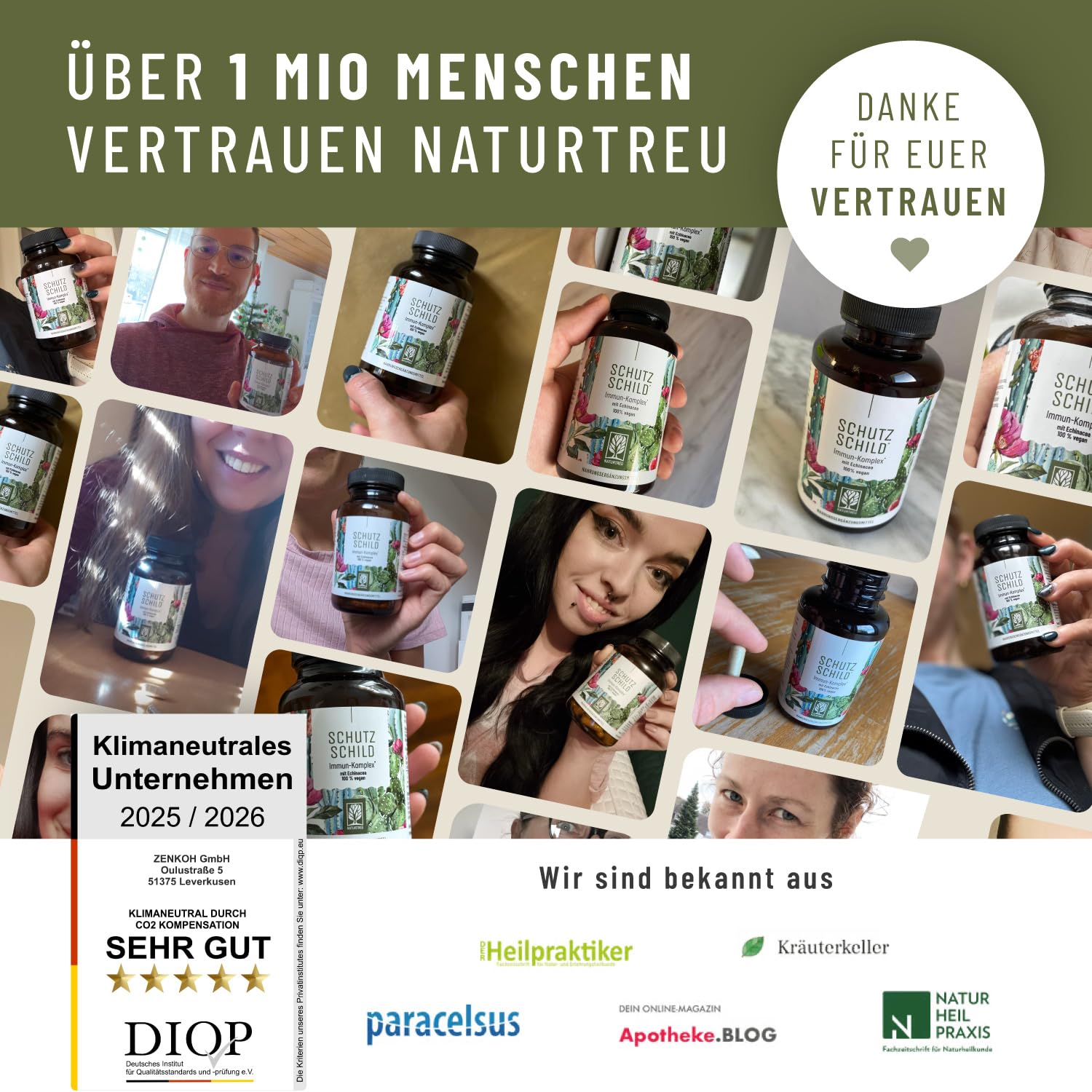 Immunsystem-Komplex - 500mg Echinacea mit Vitamin C Zink Selen L-Histidin & Kalmegh - Immunsystem stärken * vegan & ohne Zusätze - 120 Echinacea Purpurea Kapseln für 60 Tage