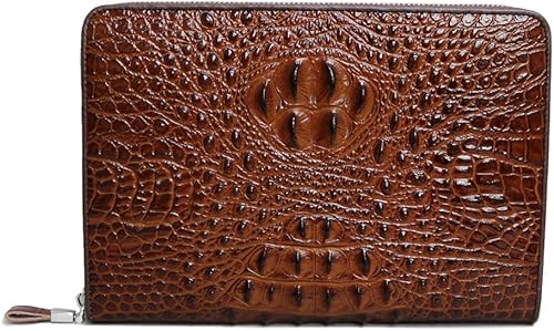 Amazon クラッチバッグ メンズ クロコ 鞄 型押し セカンドバッグ 612 2 黒 茶 合皮 合成皮革 カード 長財布 財布 Wallet ギフト プレゼント レザー アウトレット お洒落 大人 人気 紳士 クロコダイル スーツ ビジネス ブラウン ノーブランド品