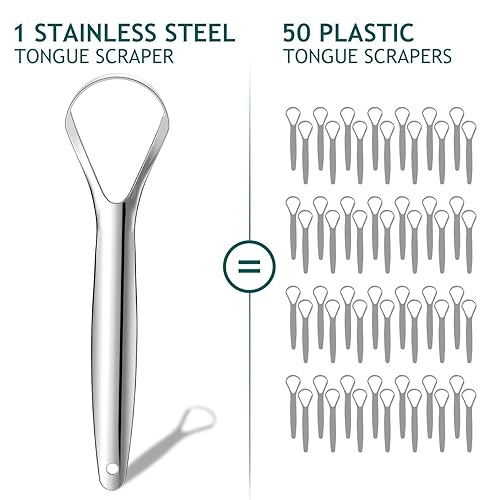 Miniatura 4 de Easkep Fights Bad Breath - Juego de 2 limpiadores de lengua 100 acero inoxidable con estuche de viaje limpiadores profesionales de lengua para