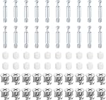 uxcell 10Set 15x14mm Furniture Cam Lock Fitting with 5.8x35mm Dowel Fasteners, 3-in-1 Metal Furniture Board Connecting Screws Bolts Assortment Kit for Cabinets Chairs Drawer