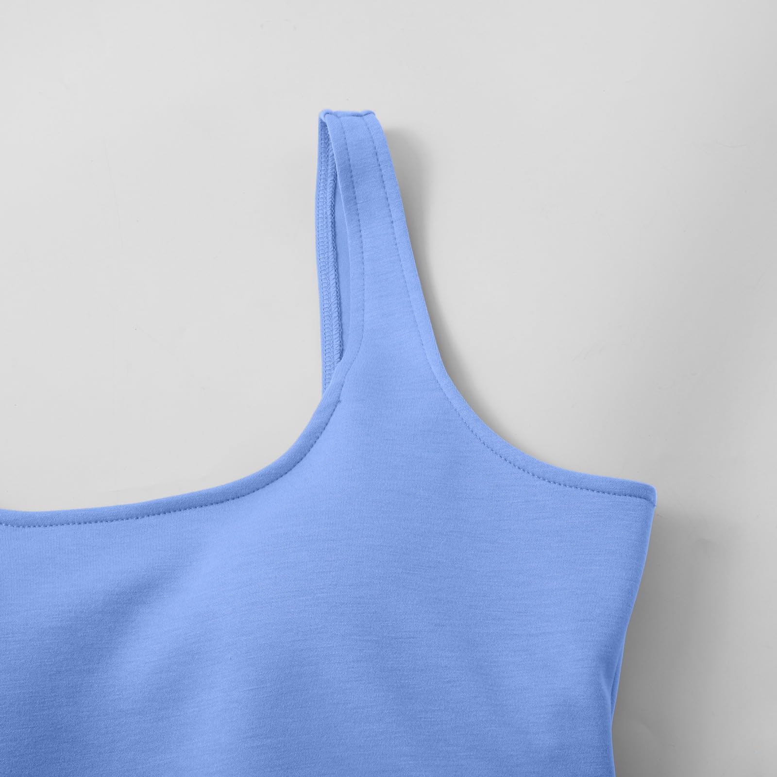 Camisola Tops para Mujer UK Soporte Levantamiento Algodón Sujetador Incorporado Cuello Cuadrado Chaleco Cami Correa Luz Agregar Acolchado Sin Mangas Tiras Yoga Ajuste Seco Moda Casual Gimnasio