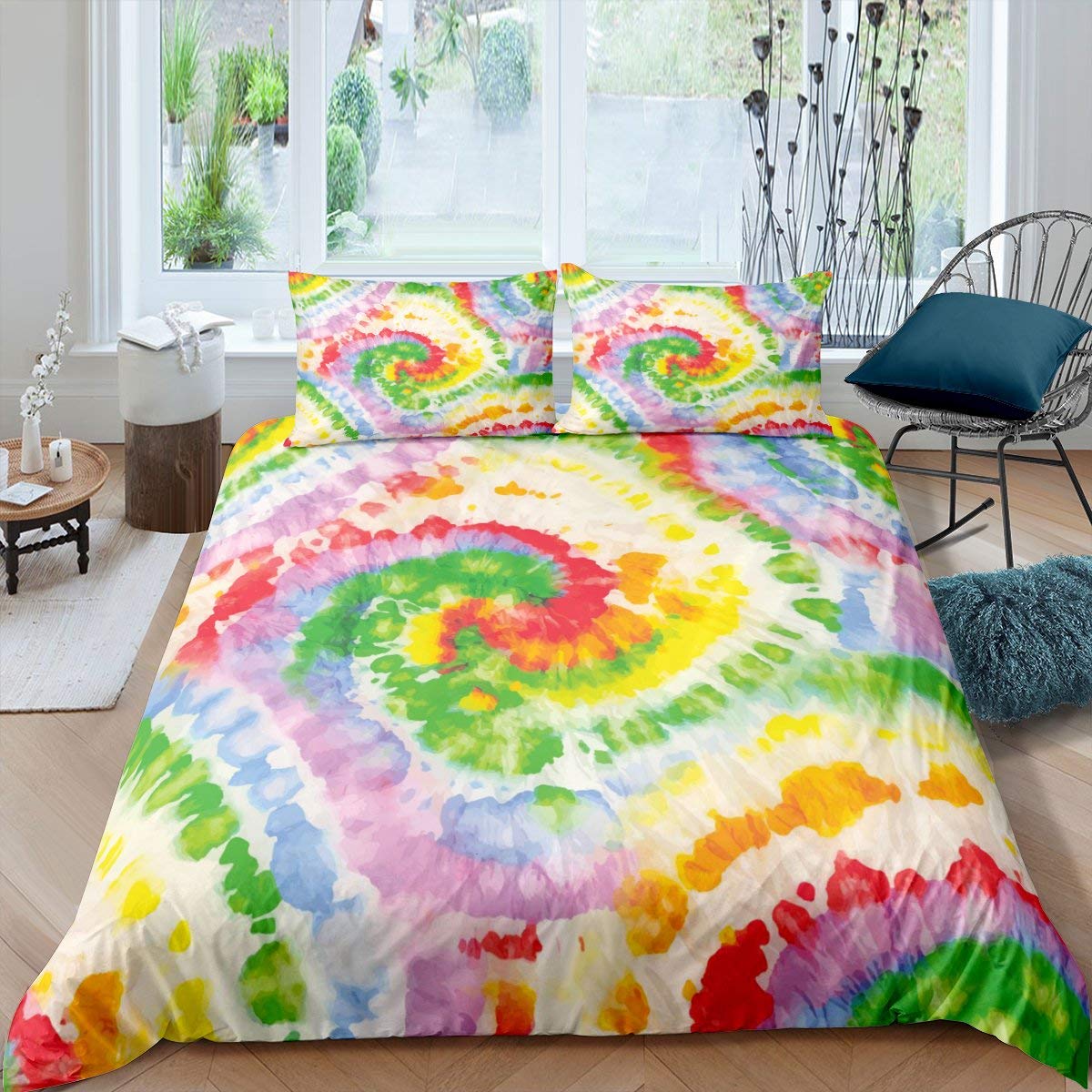 Housse de couette tie dye colorée pour créer un cocon bohème gypsy