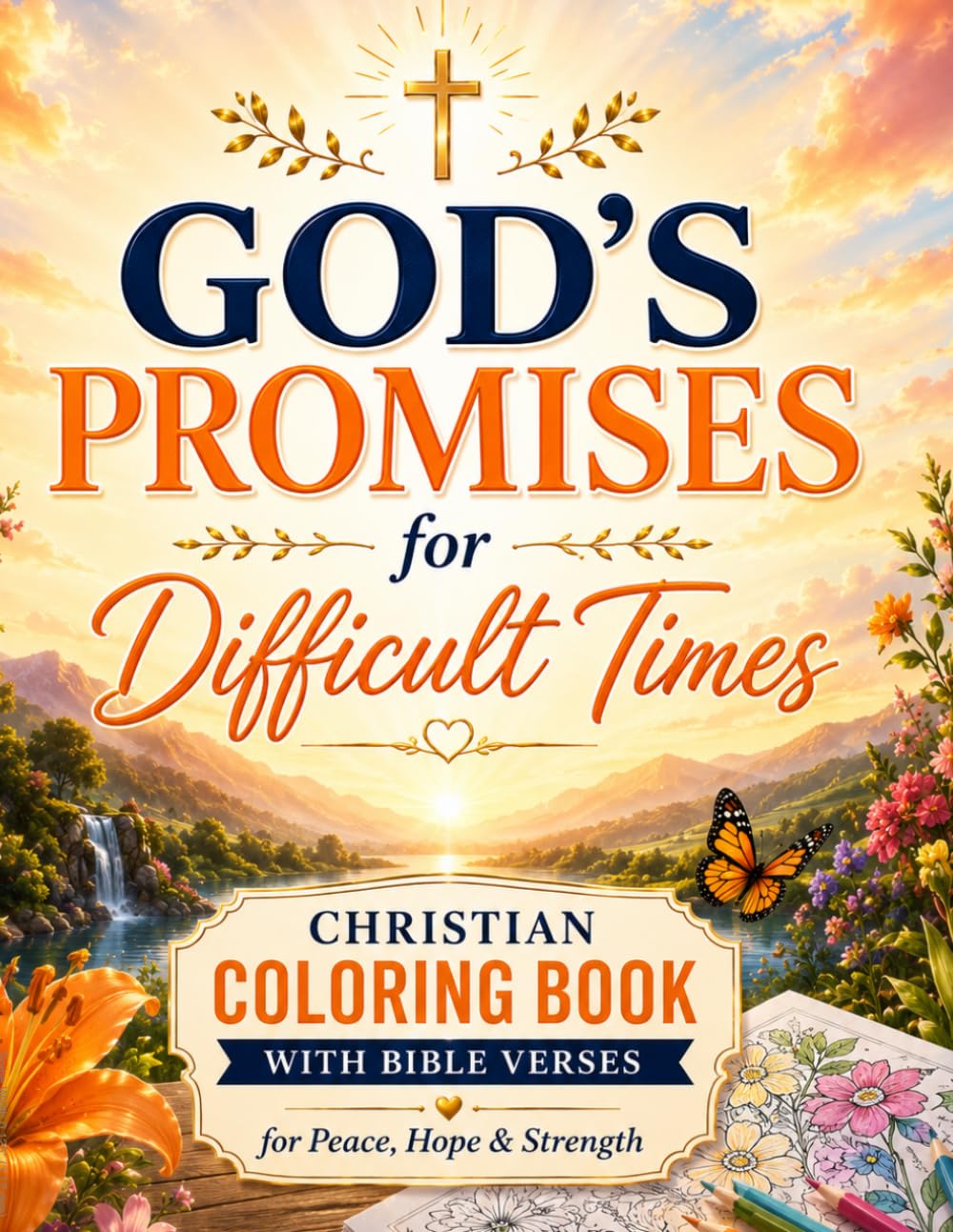God's Promises for Difficult Times: A Christian Coloring Book with Bible Verses, Prayers and Reflections for Peace, Hope and Strength